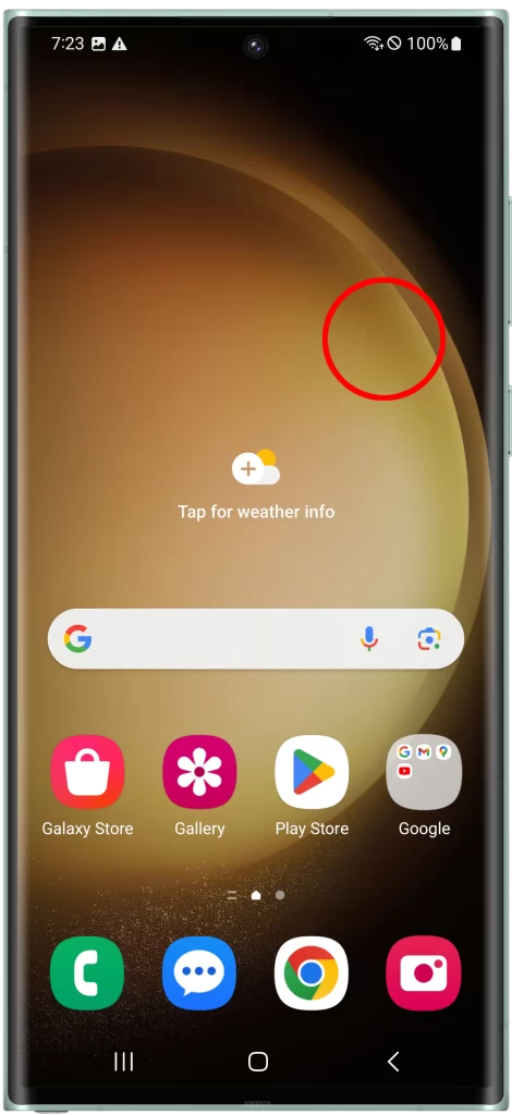 Tap and hold on an empty space on your home screen