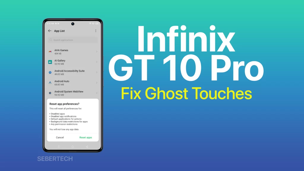 Ghost Touches or Inaccurate Touchscreen on Infinix GT 10 Pro