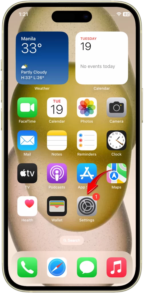 Launch the Settings app from the Home screen on your iPhone 15