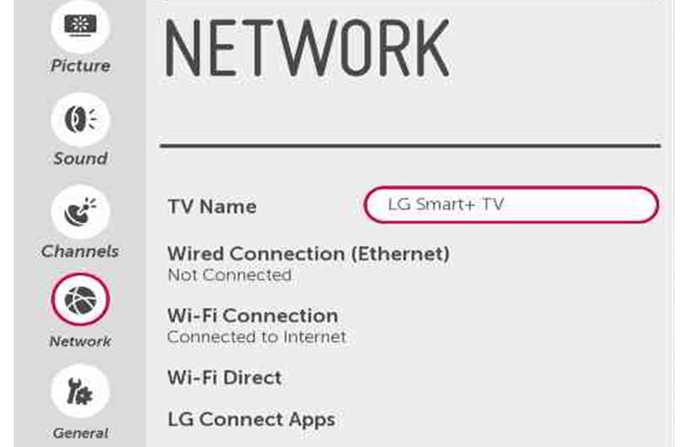 LG Smart TV Network Status