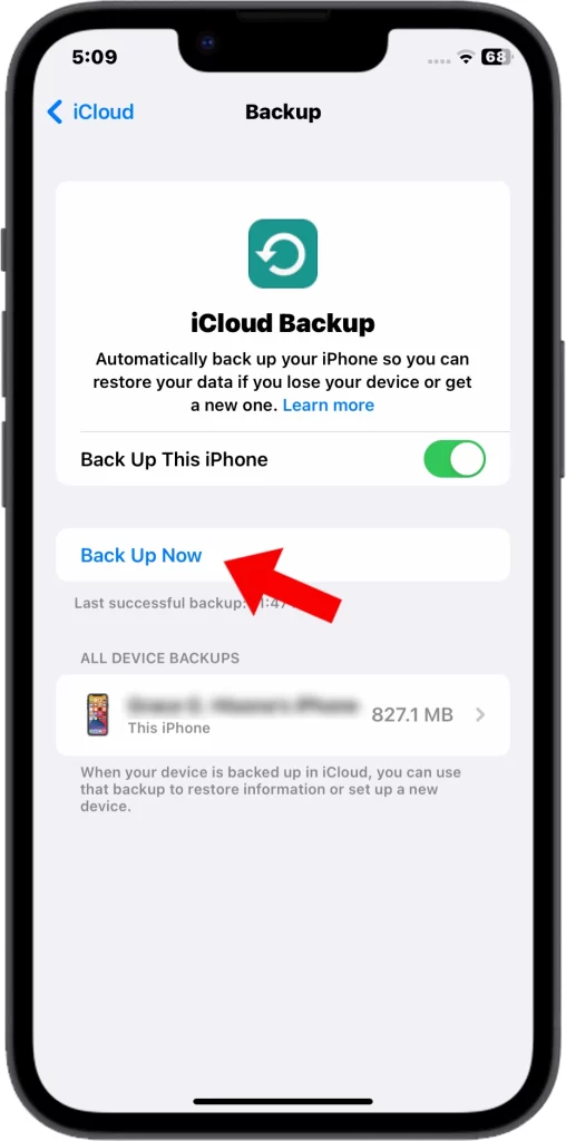 Back Up iPhone to iCloud