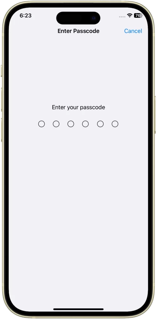 iPhone 15 Passcode